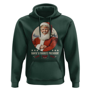 Funny Trump Xmas Hoodie Santa's Favorite President Trump 2024 Christmas TS11 Dark Forest Green Print Your Wear