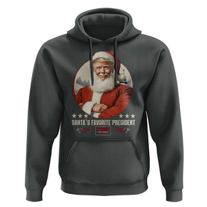 Funny Trump Xmas Hoodie Santa's Favorite President Trump 2024 Christmas TS11 Dark Heather Print Your Wear