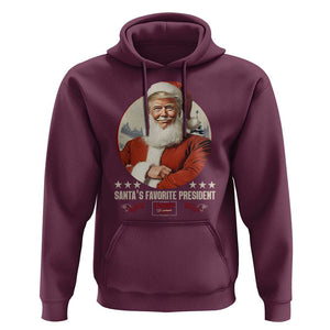 Funny Trump Xmas Hoodie Santa's Favorite President Trump 2024 Christmas TS11 Maroon Print Your Wear