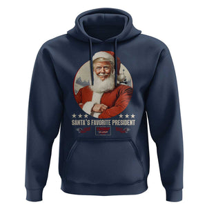 Funny Trump Xmas Hoodie Santa's Favorite President Trump 2024 Christmas TS11 Navy Print Your Wear