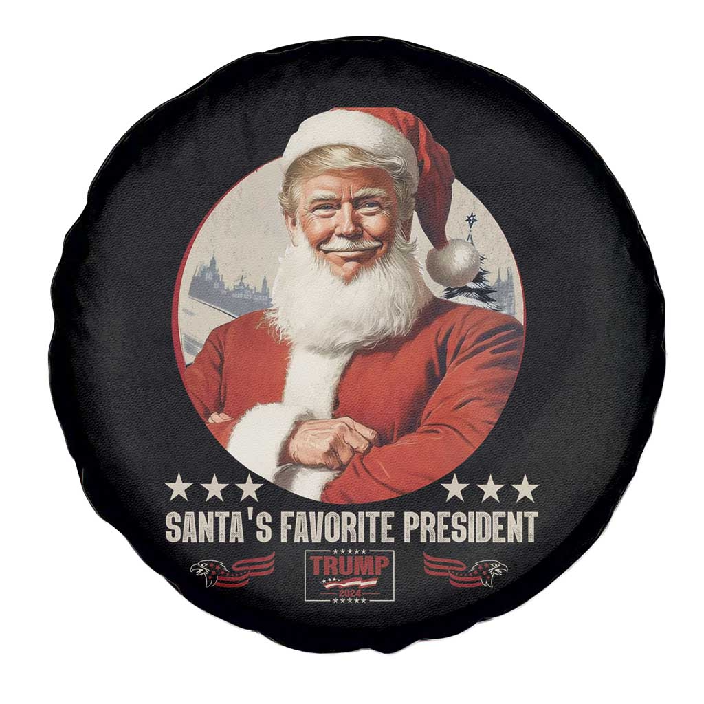 Funny Trump Xmas Spare Tire Cover Santa's Favorite President Trump 2024 Christmas TS11 Print Your Wear