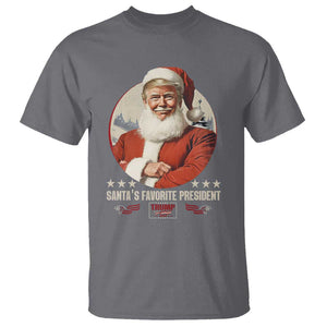 Funny Trump Xmas T Shirt Santa's Favorite President Trump 2024 Christmas TS11 Charcoal Print Your Wear