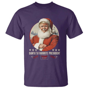 Funny Trump Xmas T Shirt Santa's Favorite President Trump 2024 Christmas TS11 Purple Print Your Wear