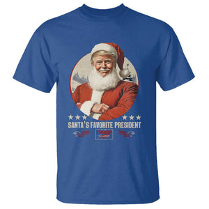 Funny Trump Xmas T Shirt Santa's Favorite President Trump 2024 Christmas TS11 Royal Blue Print Your Wear
