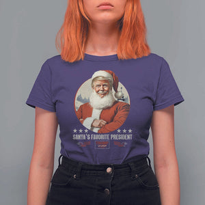 Funny Trump Xmas T Shirt For Women Santa's Favorite President Trump 2024 Christmas TS11 Purple Print Your Wear