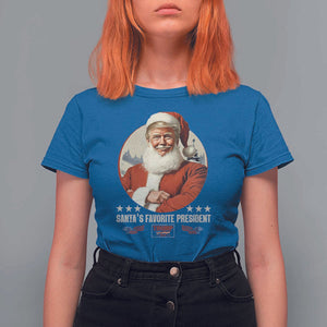 Funny Trump Xmas T Shirt For Women Santa's Favorite President Trump 2024 Christmas TS11 Royal Blue Print Your Wear