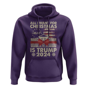 Trump Supporter Xmas Hoodie All I Want For Christmas Is Trump 2024 White House TS11 Purple Print Your Wear