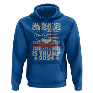 Trump Supporter Xmas Hoodie All I Want For Christmas Is Trump 2024 White House TS11 Royal Blue Print Your Wear