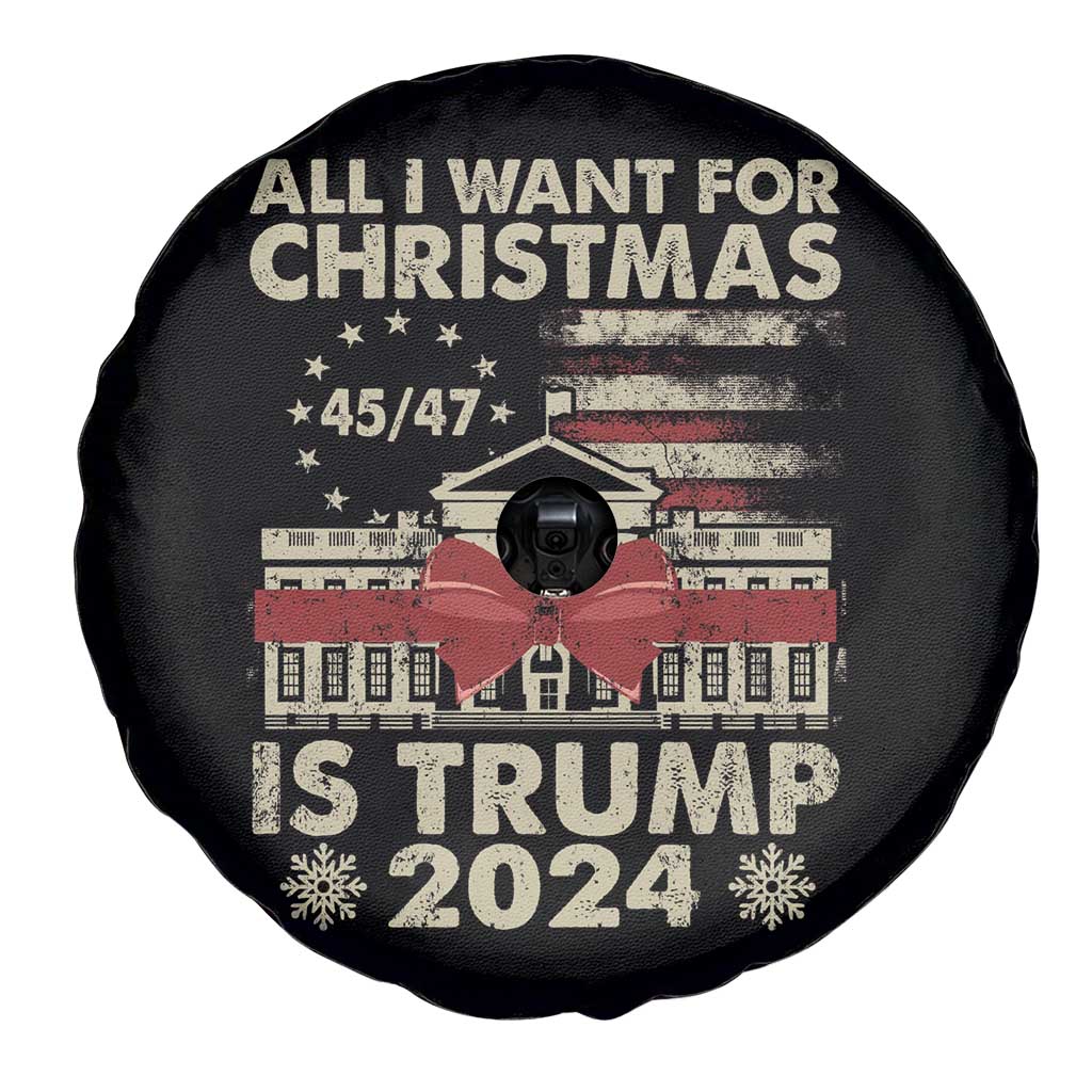 Trump Supporter Xmas Spare Tire Cover All I Want For Christmas Is Trump 2024 White House TS11 Print Your Wear