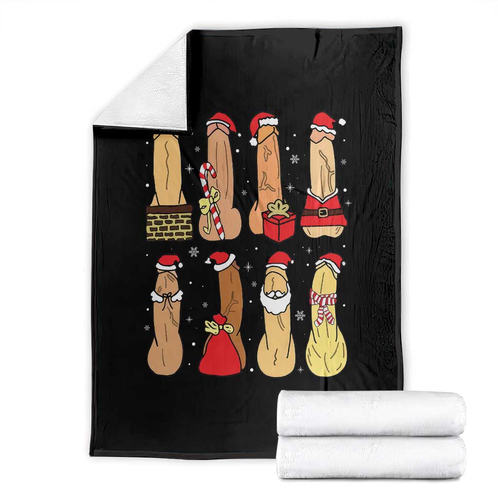 Funny Naughty Christmas Dirty Santa Hat Xmas Adult Humor Throw Blanket TS11 Black Print Your Wear