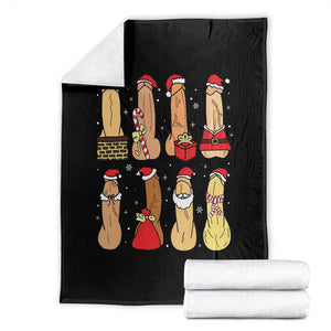 Funny Naughty Christmas Dirty Santa Hat Xmas Adult Humor Throw Blanket TS11 Black Print Your Wear