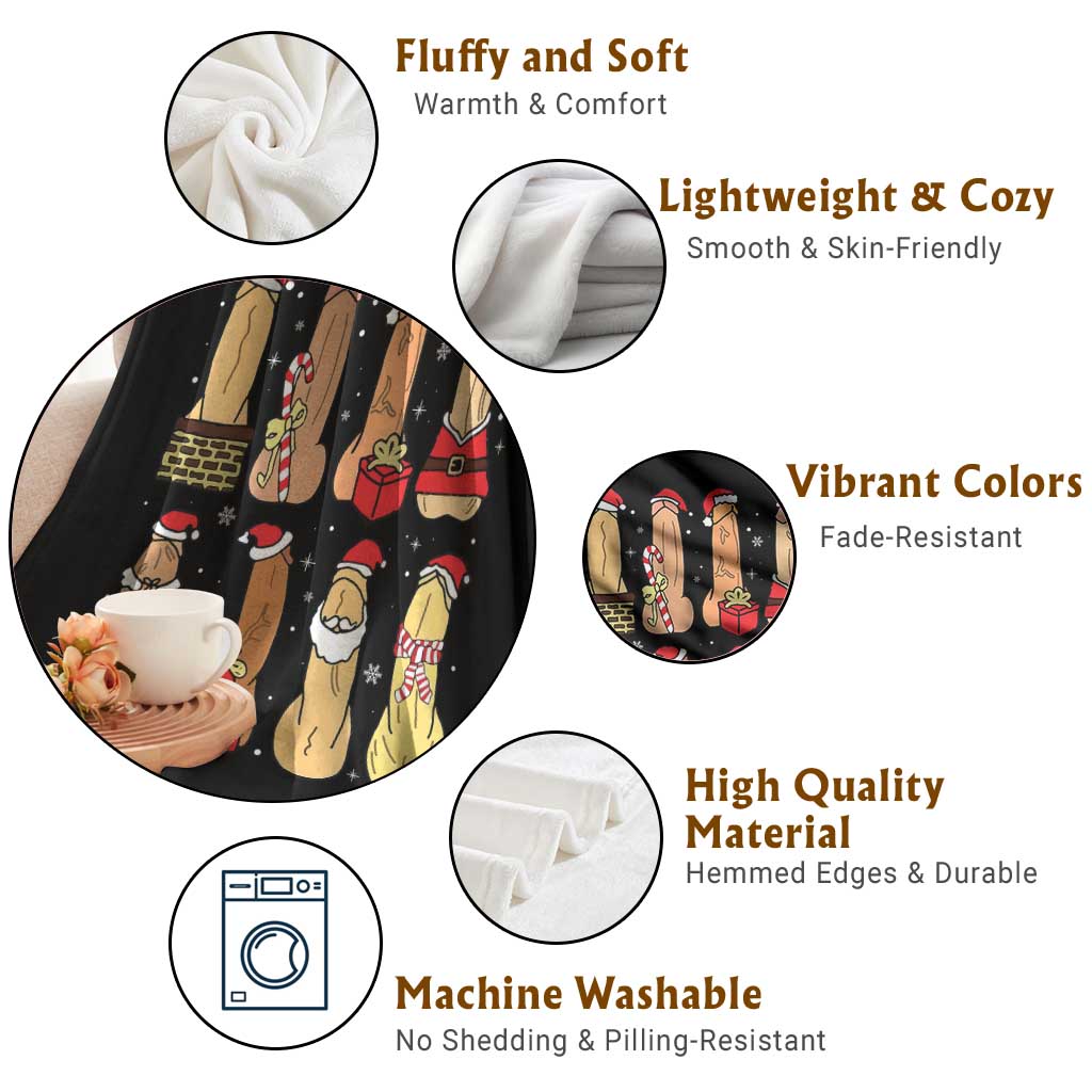 Funny Naughty Christmas Dirty Santa Hat Xmas Adult Humor Throw Blanket TS11 Print Your Wear