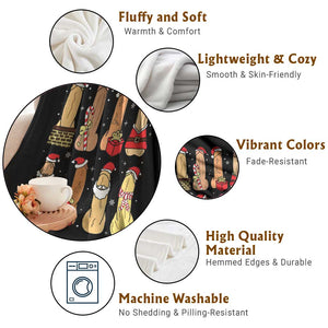 Funny Naughty Christmas Dirty Santa Hat Xmas Adult Humor Throw Blanket TS11 Print Your Wear