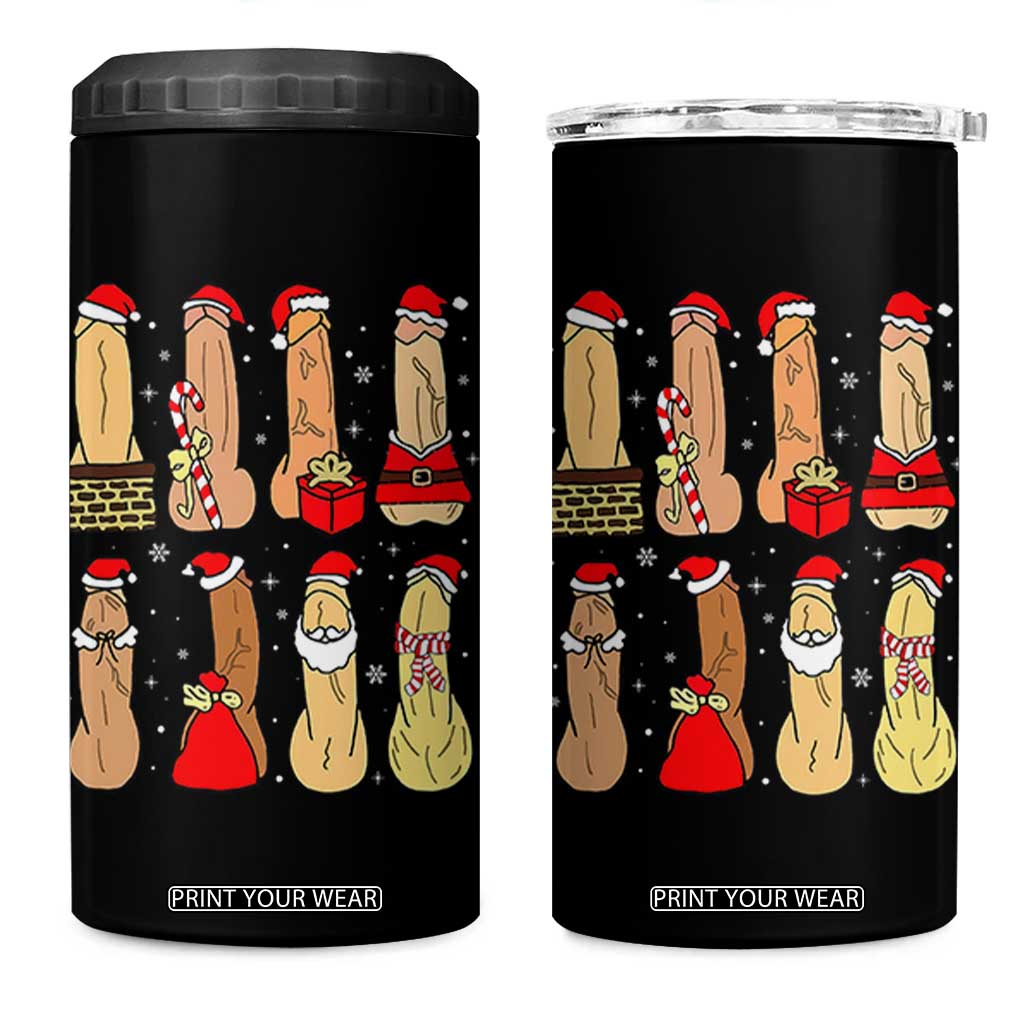 Funny Naughty Christmas Dirty Santa Hat Xmas Adult Humor 4 in 1 Can Cooler Tumbler TS11 One Size: 16 oz Black Print Your Wear