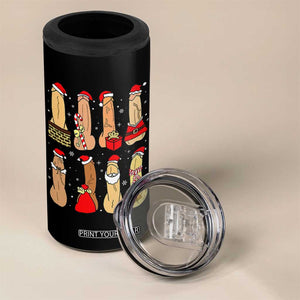 Funny Naughty Christmas Dirty Santa Hat Xmas Adult Humor 4 in 1 Can Cooler Tumbler TS11 Print Your Wear