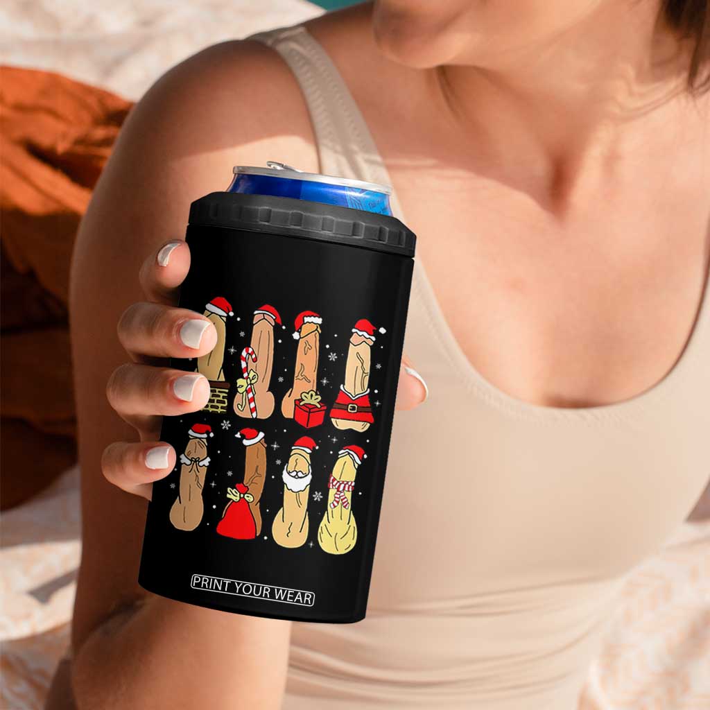 Funny Naughty Christmas Dirty Santa Hat Xmas Adult Humor 4 in 1 Can Cooler Tumbler TS11 Print Your Wear