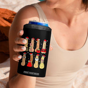 Funny Naughty Christmas Dirty Santa Hat Xmas Adult Humor 4 in 1 Can Cooler Tumbler TS11 Print Your Wear