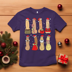 Funny Naughty Christmas Dirty Santa Hat Xmas Adult Humor T Shirt TS11 Purple Print Your Wear