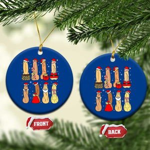 Funny Naughty Christmas Dirty Santa Hat Xmas Adult Humor Ceramic Ornament TS11 1pc Blue Print Your Wear