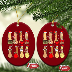 Funny Naughty Christmas Dirty Santa Hat Xmas Adult Humor Ceramic Ornament TS11 Print Your Wear