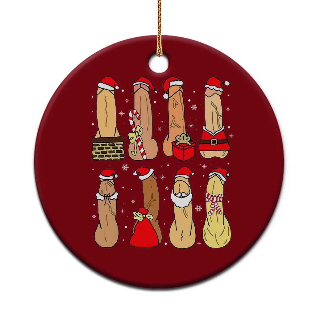 Funny Naughty Christmas Dirty Santa Hat Xmas Adult Humor Ceramic Ornament TS11 1pc Red Print Your Wear