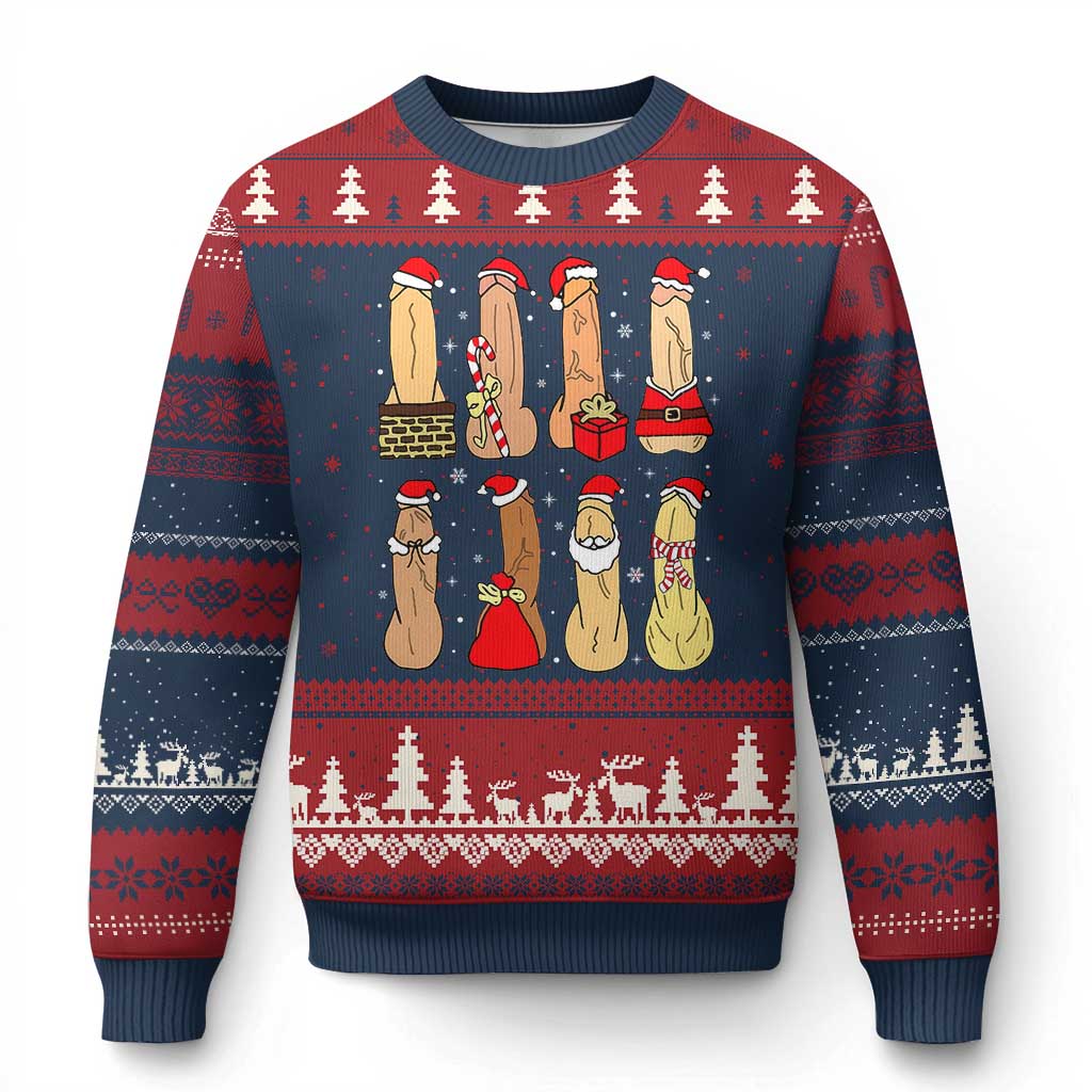 Funny Naughty Xmas Dirty Santa Hat Xmas Adult Humor Ugly Christmas Sweater - Print Your Wear