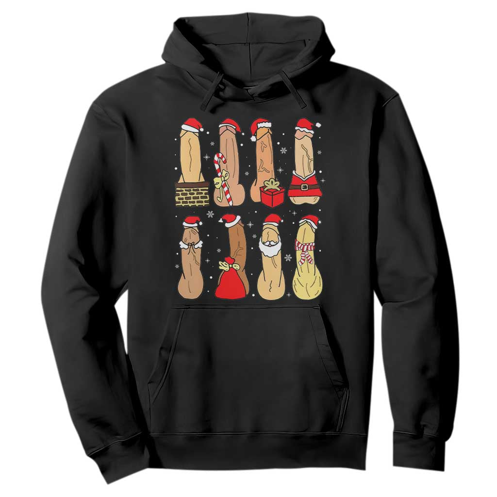 Funny Naughty Christmas Dirty Santa Hat Xmas Adult Humor Hoodie TS11 Black Print Your Wear