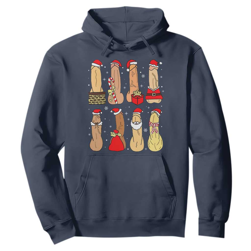 Funny Naughty Christmas Dirty Santa Hat Xmas Adult Humor Hoodie TS11 Navy Print Your Wear