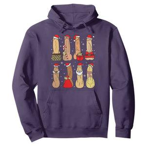 Funny Naughty Christmas Dirty Santa Hat Xmas Adult Humor Hoodie TS11 Purple Print Your Wear