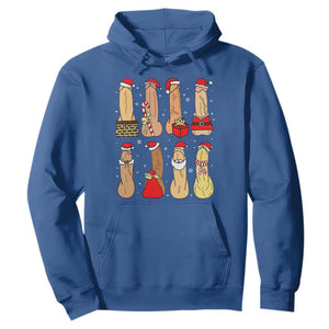 Funny Naughty Christmas Dirty Santa Hat Xmas Adult Humor Hoodie TS11 Royal Blue Print Your Wear