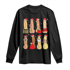 Funny Naughty Christmas Dirty Santa Hat Xmas Adult Humor Long Sleeve Shirt TS11 Black Print Your Wear