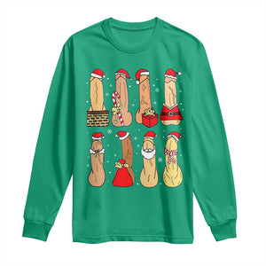 Funny Naughty Christmas Dirty Santa Hat Xmas Adult Humor Long Sleeve Shirt TS11 Irish Green Print Your Wear