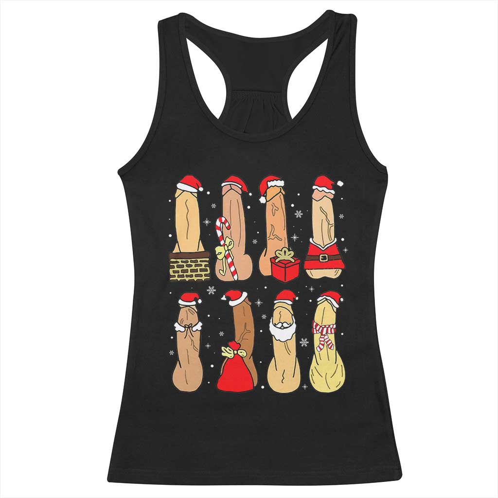 Funny Naughty Christmas Dirty Santa Hat Xmas Adult Humor Racerback Tank Top TS11 Black Print Your Wear