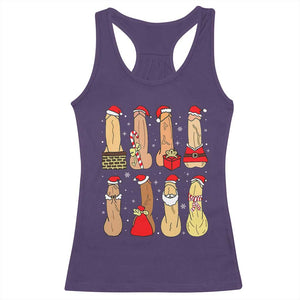 Funny Naughty Christmas Dirty Santa Hat Xmas Adult Humor Racerback Tank Top TS11 Purple Print Your Wear