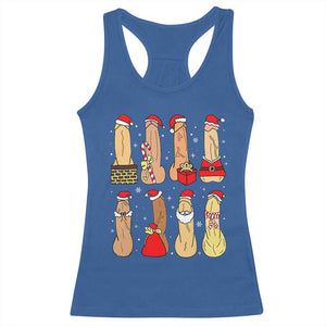 Funny Naughty Christmas Dirty Santa Hat Xmas Adult Humor Racerback Tank Top TS11 Royal Blue Print Your Wear