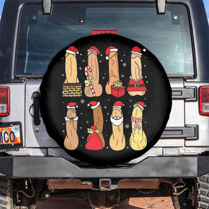 Funny Naughty Christmas Dirty Santa Hat Xmas Adult Humor Spare Tire Cover TS11 No hole Black Print Your Wear