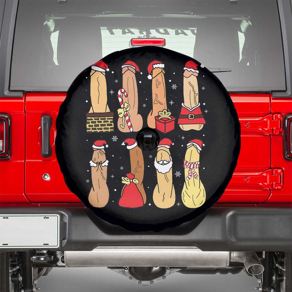 Funny Naughty Christmas Dirty Santa Hat Xmas Adult Humor Spare Tire Cover TS11 Black Print Your Wear