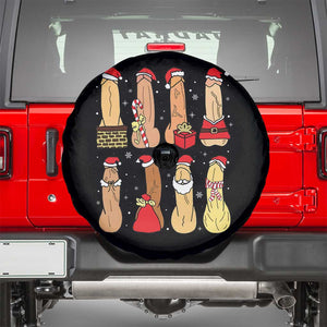 Funny Naughty Christmas Dirty Santa Hat Xmas Adult Humor Spare Tire Cover TS11 Black Print Your Wear