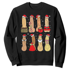 Funny Naughty Christmas Dirty Santa Hat Xmas Adult Humor Sweatshirt TS11 Black Print Your Wear