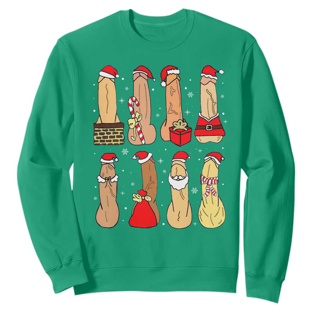 Funny Naughty Christmas Dirty Santa Hat Xmas Adult Humor Sweatshirt TS11 Irish Green Print Your Wear