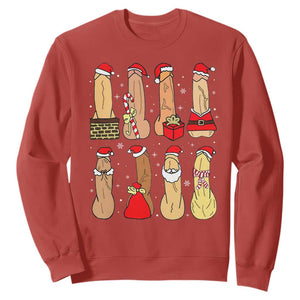 Funny Naughty Christmas Dirty Santa Hat Xmas Adult Humor Sweatshirt TS11 Red Print Your Wear