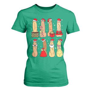 Funny Naughty Christmas Dirty Santa Hat Xmas Adult Humor T Shirt For Women TS11 Irish Green Print Your Wear