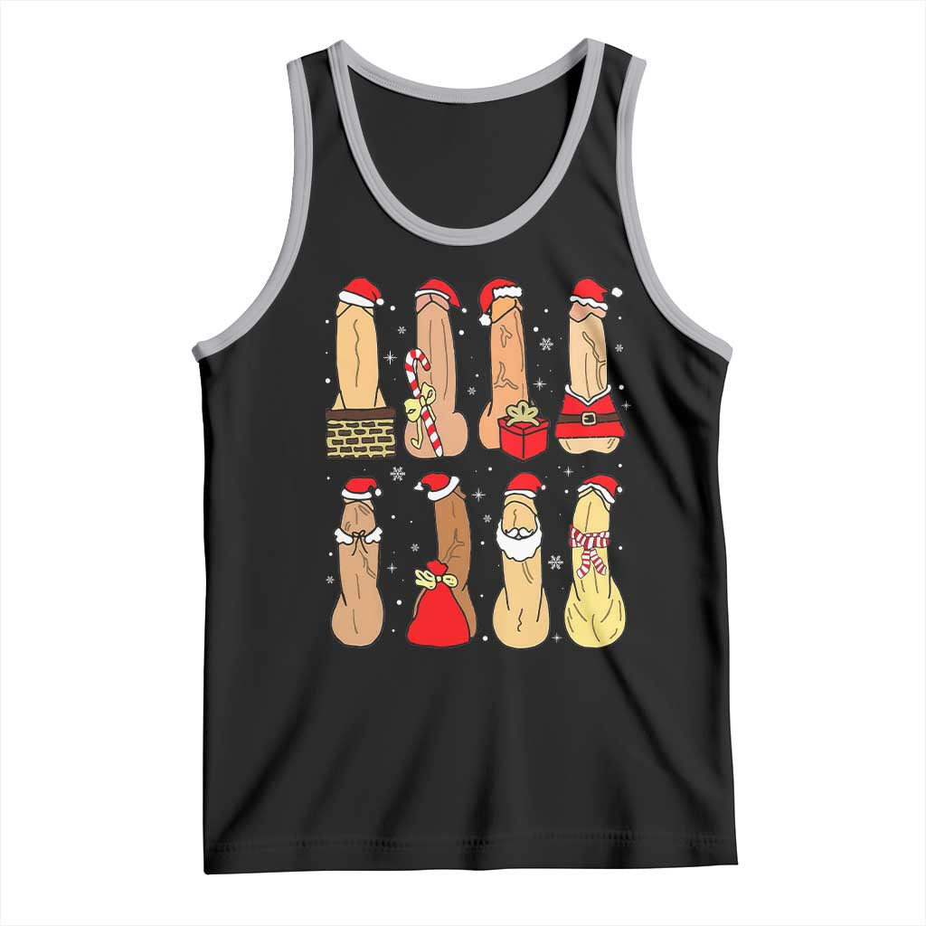 Funny Naughty Christmas Dirty Santa Hat Xmas Adult Humor Tank Top TS11 Black Athletic Heather Print Your Wear