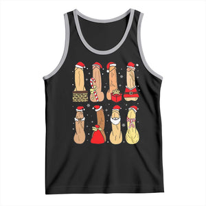 Funny Naughty Christmas Dirty Santa Hat Xmas Adult Humor Tank Top TS11 Black Athletic Heather Print Your Wear