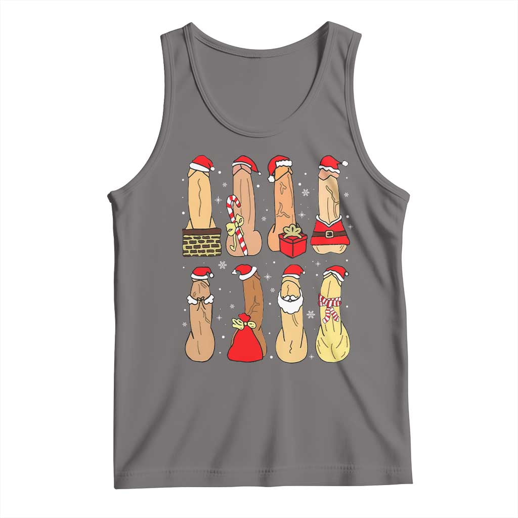 Funny Naughty Christmas Dirty Santa Hat Xmas Adult Humor Tank Top TS11 Deep Heather Print Your Wear