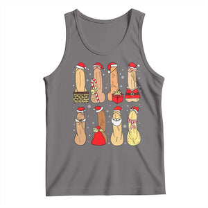 Funny Naughty Christmas Dirty Santa Hat Xmas Adult Humor Tank Top TS11 Deep Heather Print Your Wear