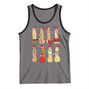 Funny Naughty Christmas Dirty Santa Hat Xmas Adult Humor Tank Top TS11 Deep Heather Black Print Your Wear