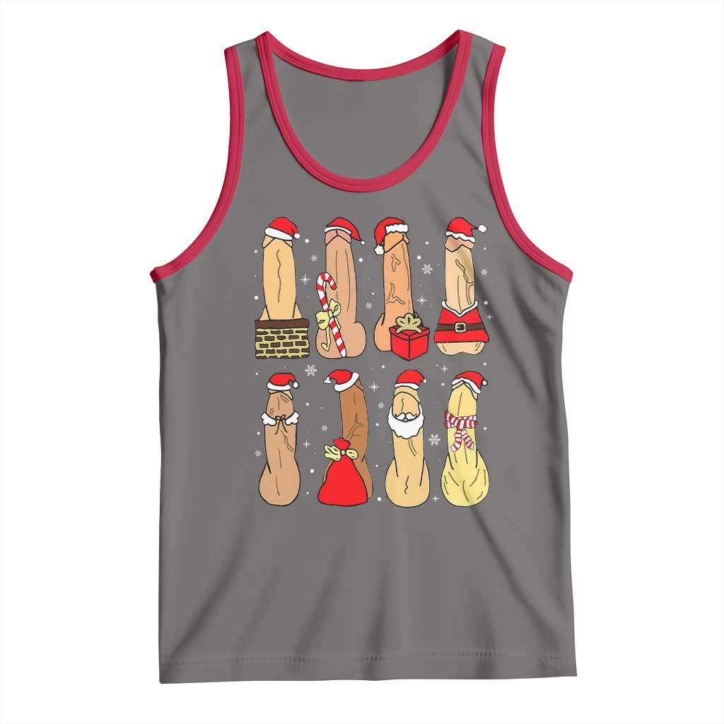 Funny Naughty Christmas Dirty Santa Hat Xmas Adult Humor Tank Top TS11 Deep Heather Red Print Your Wear