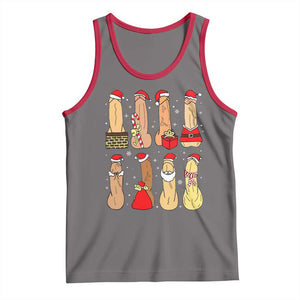 Funny Naughty Christmas Dirty Santa Hat Xmas Adult Humor Tank Top TS11 Deep Heather Red Print Your Wear