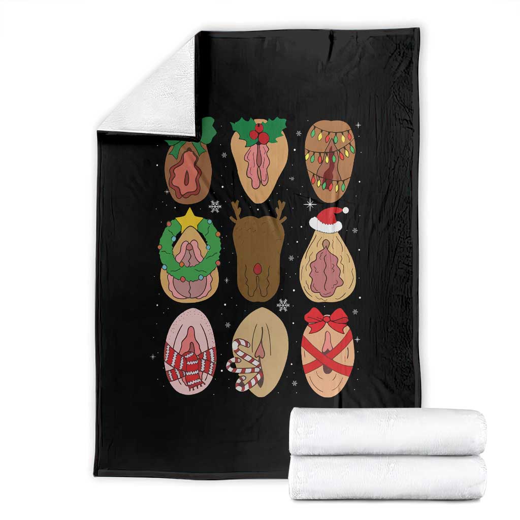 Funny Naughty Christmas Dirty Xmas Adult Humor Throw Blanket TS11 Black Print Your Wear